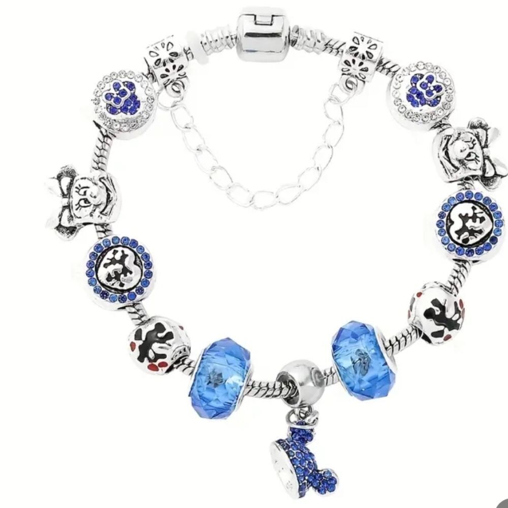 Disney Mickey Minnie Mouse Charm Bracelet